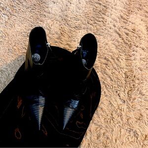 Black Versace ankle heels